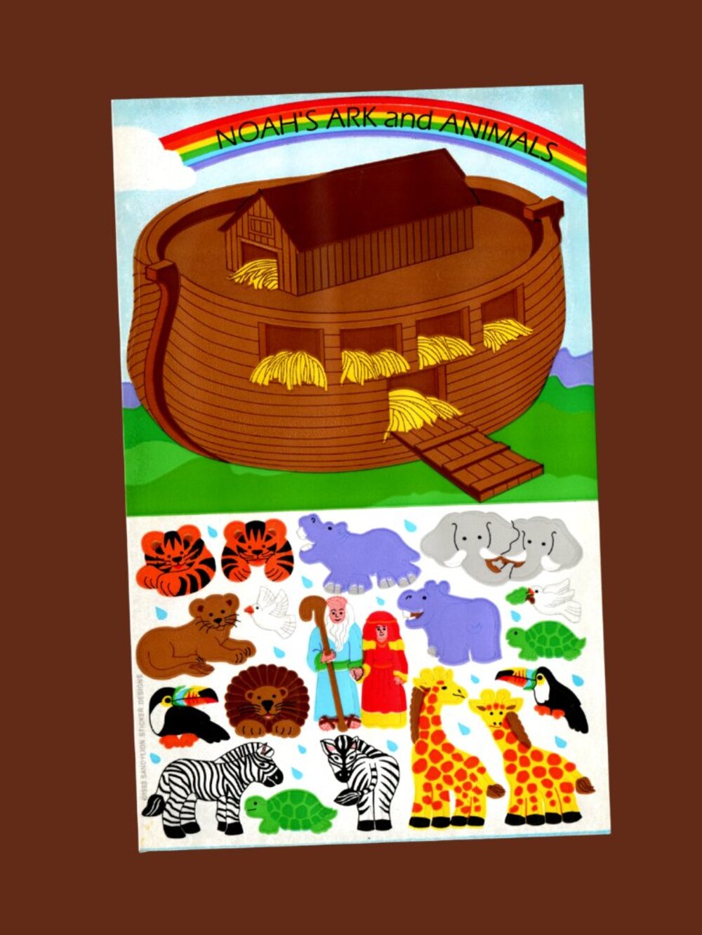 Sandylion "Noah's Ark and Animals" Maxi Sticker Activity Sheet Vintage 1993